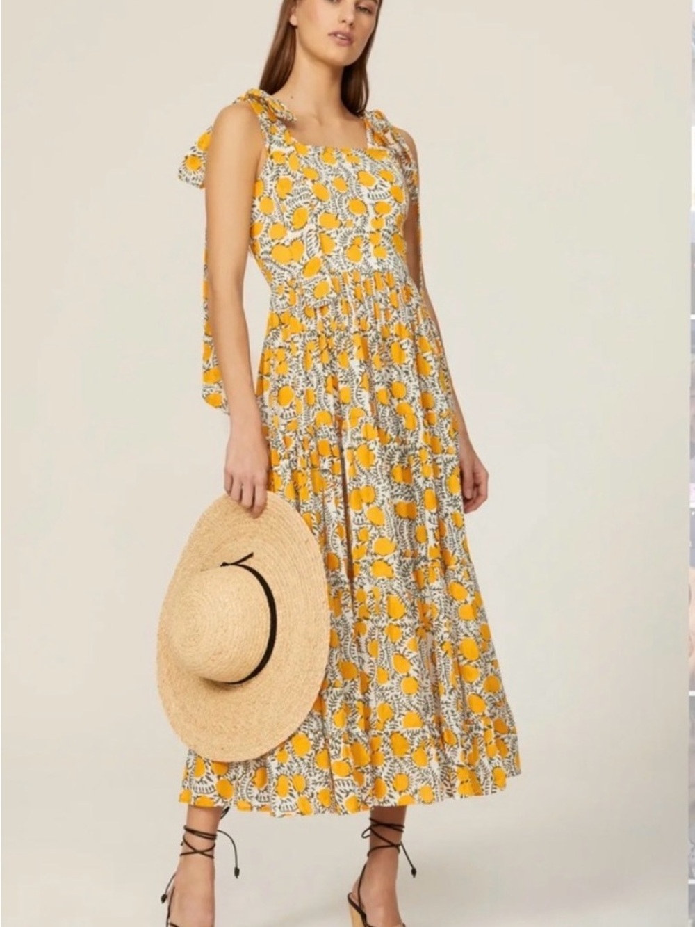 Mille Tie-Shoulder Yellow Lemon Dress